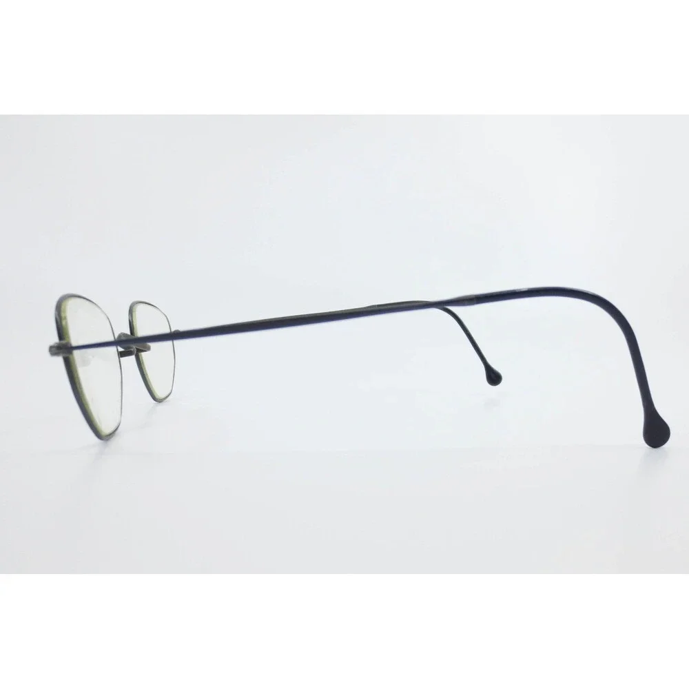 Vintage Dark Metal Wire Frame Eyeglasses Minimalist Rounded Geometric 38437